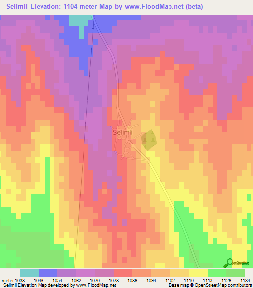 Selimli,Turkey Elevation Map