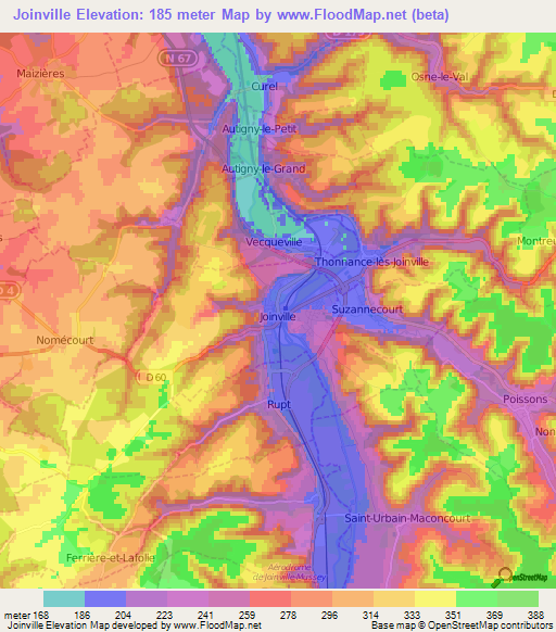 Joinville,France Elevation Map