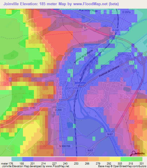 Joinville,France Elevation Map