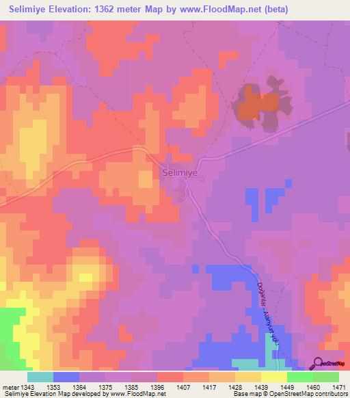 Selimiye,Turkey Elevation Map