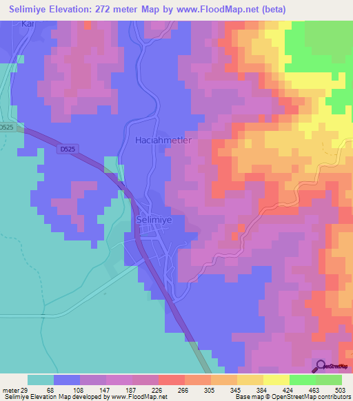 Selimiye,Turkey Elevation Map