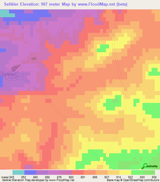 Selikler,Turkey Elevation Map