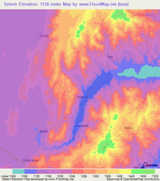 Selevir,Turkey Elevation Map