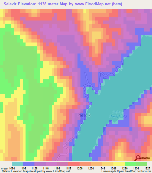 Selevir,Turkey Elevation Map