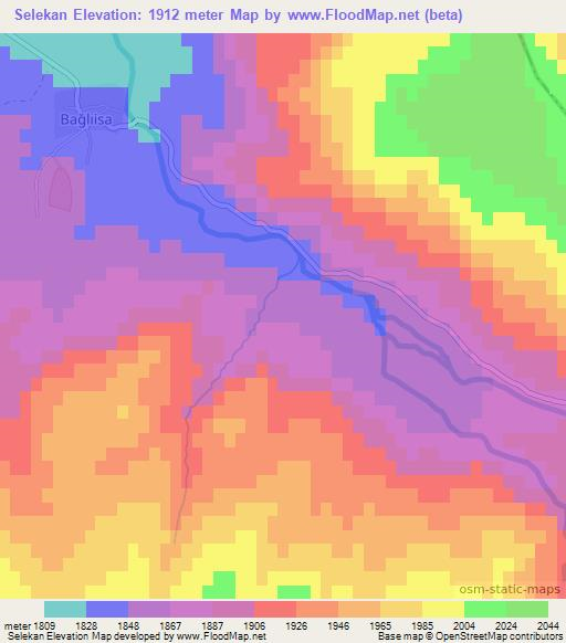 Selekan,Turkey Elevation Map