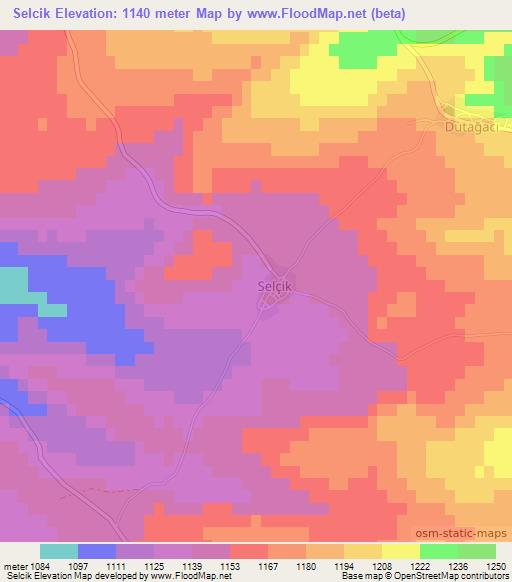 Selcik,Turkey Elevation Map