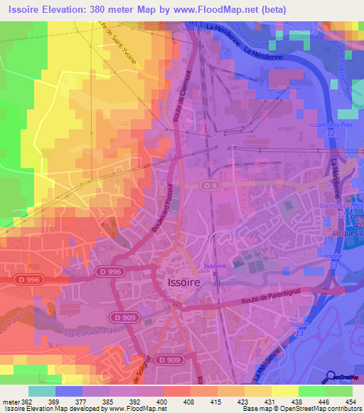 Issoire,France Elevation Map