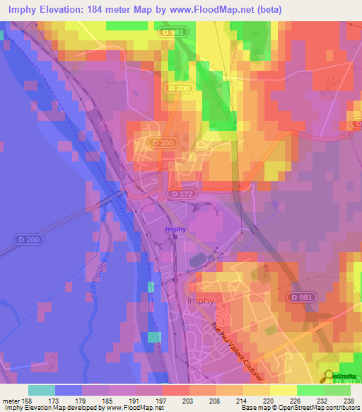 Imphy,France Elevation Map