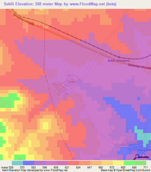 Sekili,Turkey Elevation Map