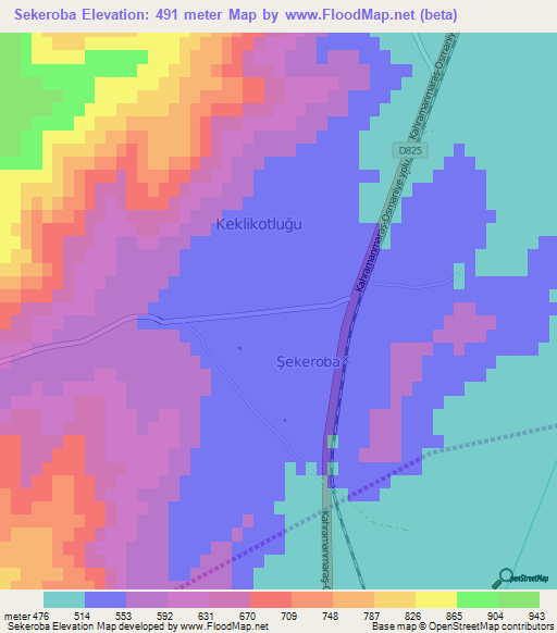 Sekeroba,Turkey Elevation Map