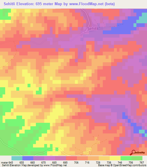 Sehitli,Turkey Elevation Map