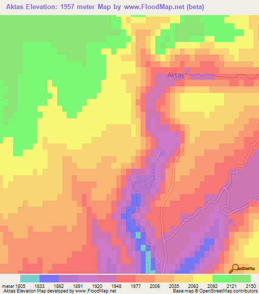 Aktas,Turkey Elevation Map