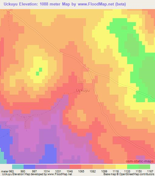 Uckuyu,Turkey Elevation Map