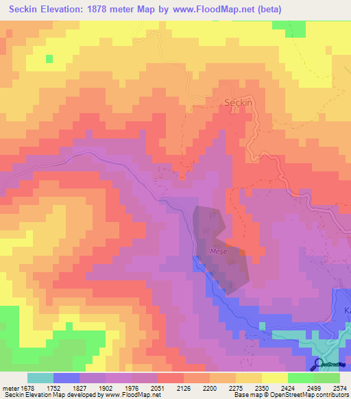 Seckin,Turkey Elevation Map