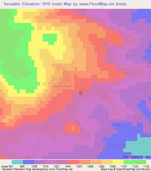 Secaattin,Turkey Elevation Map