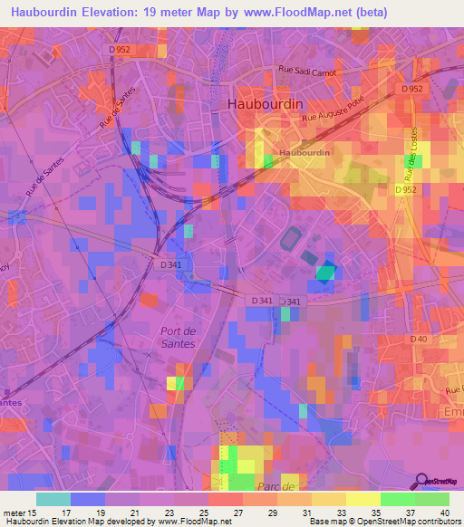 Haubourdin,France Elevation Map