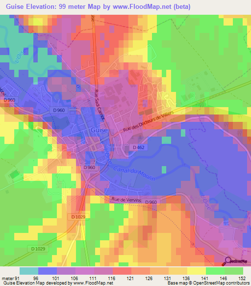 Guise,France Elevation Map