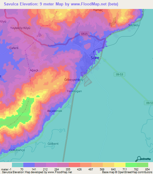 Savulca,Turkey Elevation Map