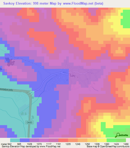 Savkoy,Turkey Elevation Map