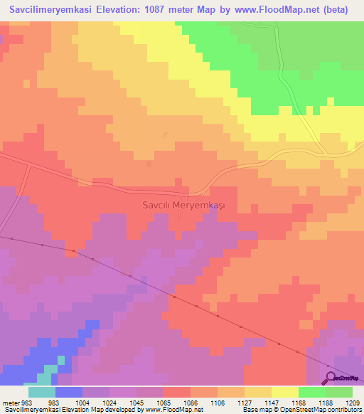 Savcilimeryemkasi,Turkey Elevation Map