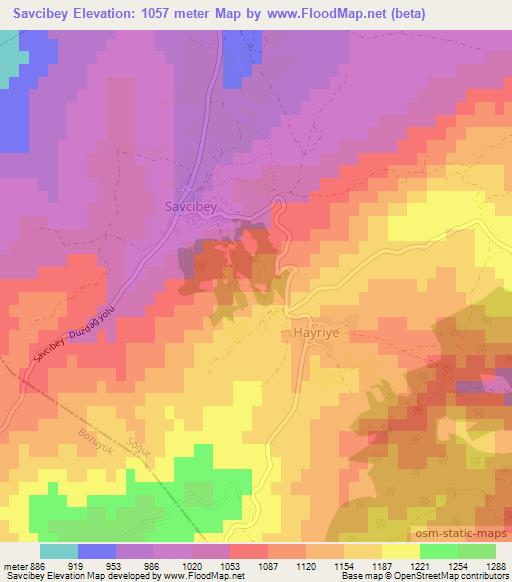 Savcibey,Turkey Elevation Map