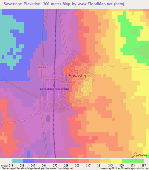 Savastepe,Turkey Elevation Map