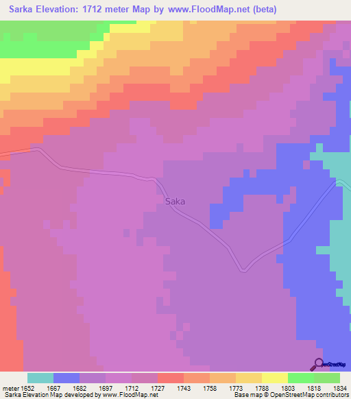 Sarka,Turkey Elevation Map