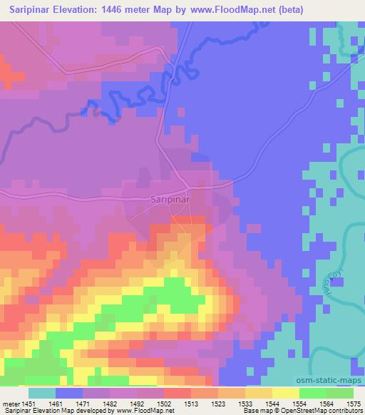 Saripinar,Turkey Elevation Map