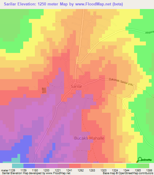 Sarilar,Turkey Elevation Map