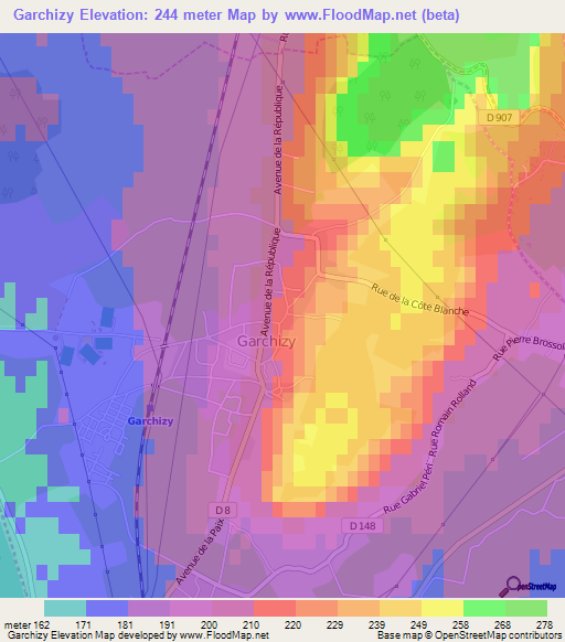 Garchizy,France Elevation Map