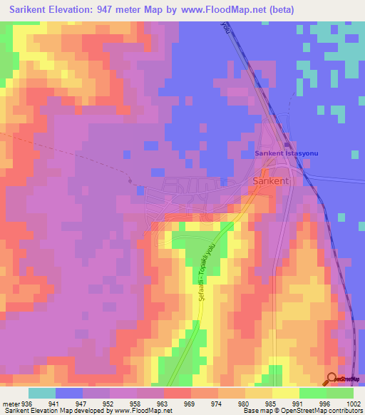 Sarikent,Turkey Elevation Map