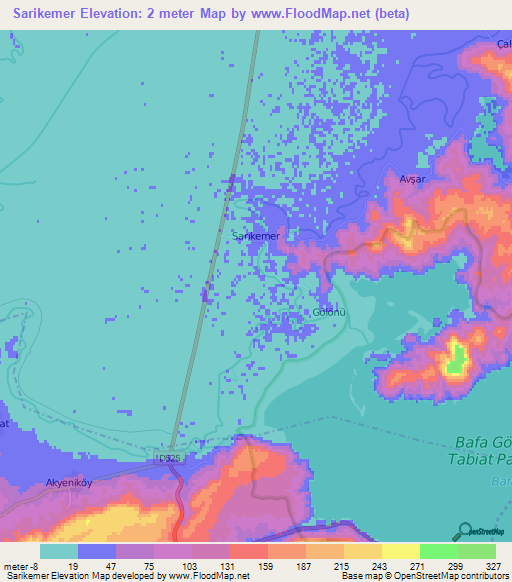 Sarikemer,Turkey Elevation Map