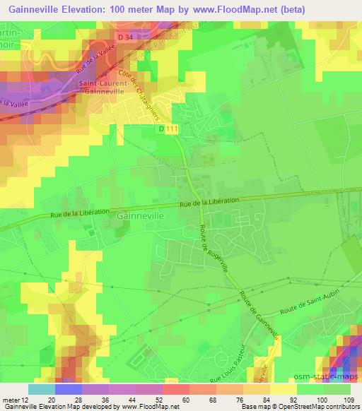 Gainneville,France Elevation Map