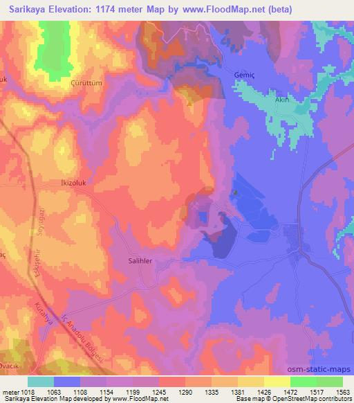 Sarikaya,Turkey Elevation Map