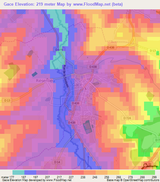 Gace,France Elevation Map