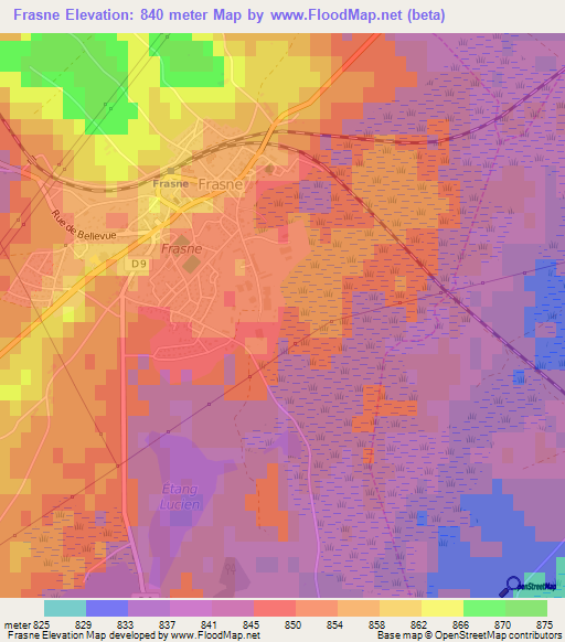 Frasne,France Elevation Map