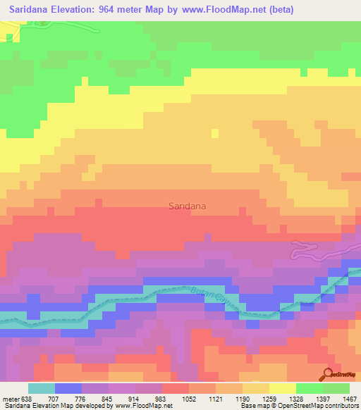 Saridana,Turkey Elevation Map