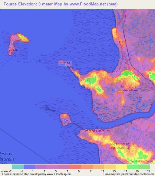 Fouras,France Elevation Map