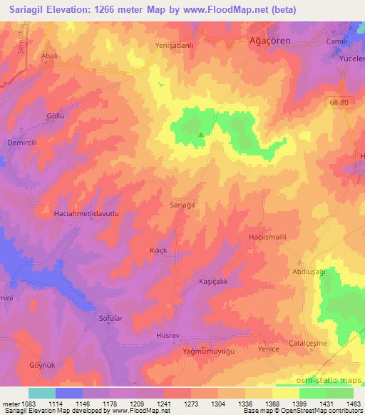 Sariagil,Turkey Elevation Map