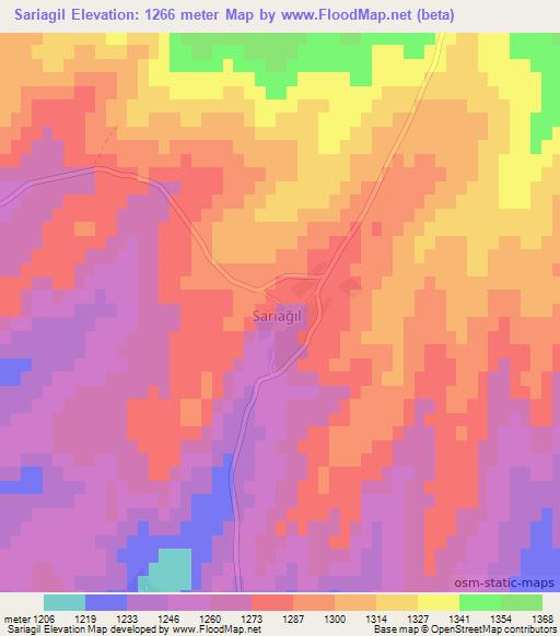 Sariagil,Turkey Elevation Map