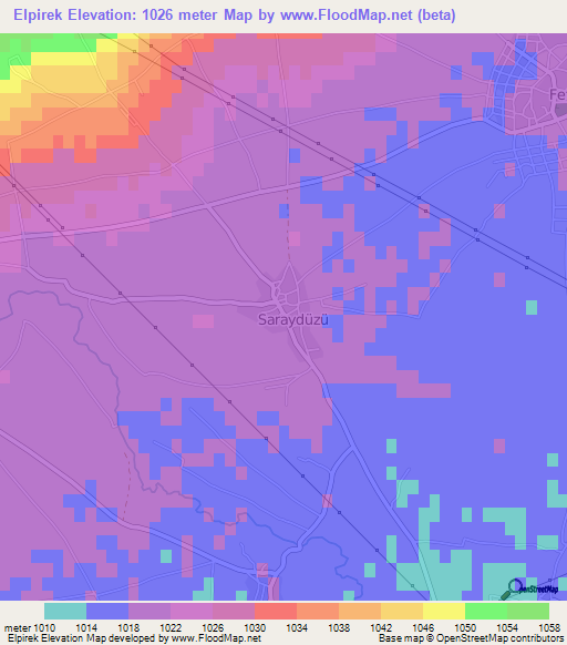 Elpirek,Turkey Elevation Map