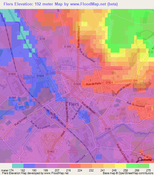 Flers,France Elevation Map