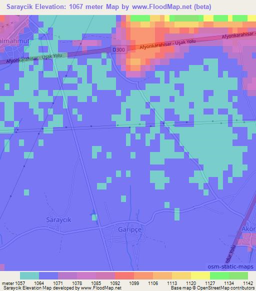 Saraycik,Turkey Elevation Map