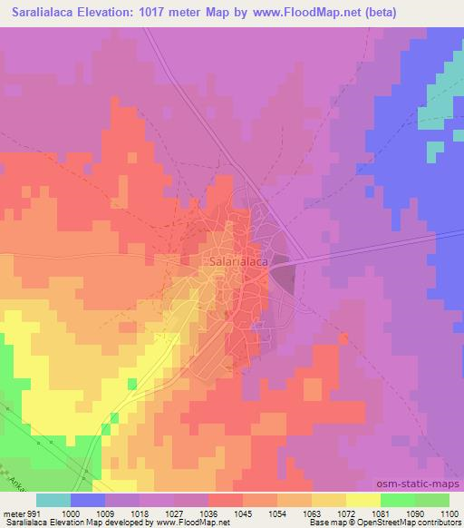 Saralialaca,Turkey Elevation Map