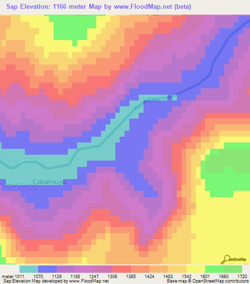 Sap,Turkey Elevation Map