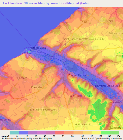 Eu,France Elevation Map