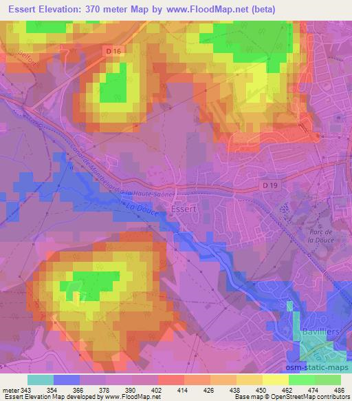 Essert,France Elevation Map