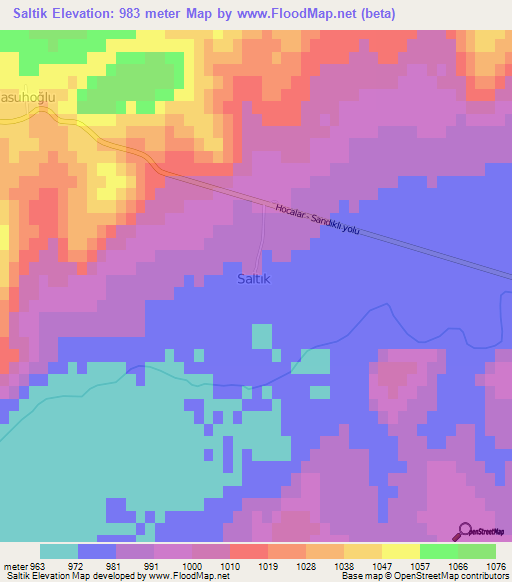 Saltik,Turkey Elevation Map