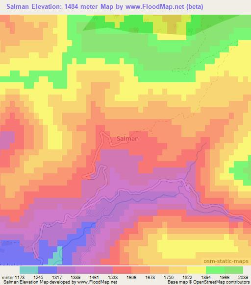 Salman,Turkey Elevation Map