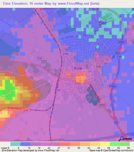 Elne,France Elevation Map